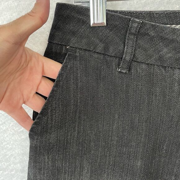 Chico’s Platinum Jeans Size 1 M/8 Black Wash Denim STRATTON MR Trouser Wide Leg - Picture 5 of 11